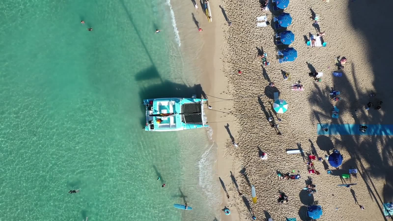Waikiki shoreline on Oahu, Hawaii